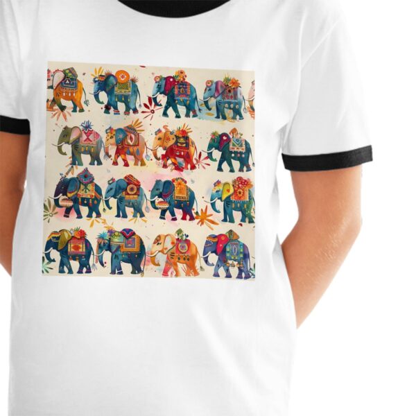 Boho Elephant T Shirts for Teens with Black Border - Image 2