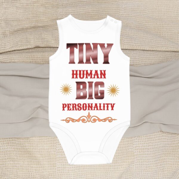 Tiny Human Big Personality Baby Onesie - Image 4