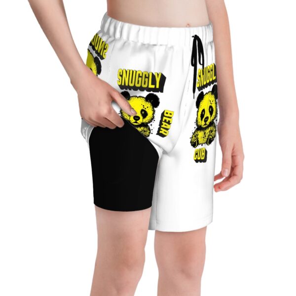 Snuggly Bear Cub Kids Swim Trunks - Image 4