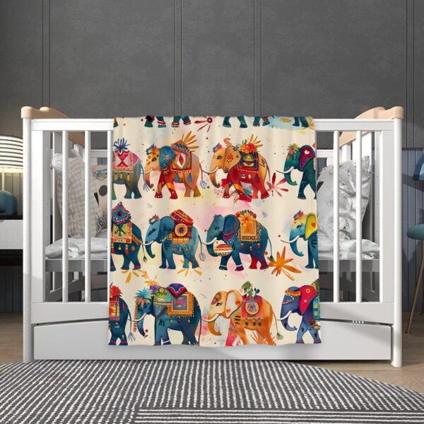 Boho Elephant Super Soft Plush Baby Blanket - Image 2