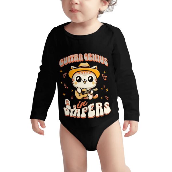 Guitar Genius Kitty Long Sleeve Onesies - Image 4