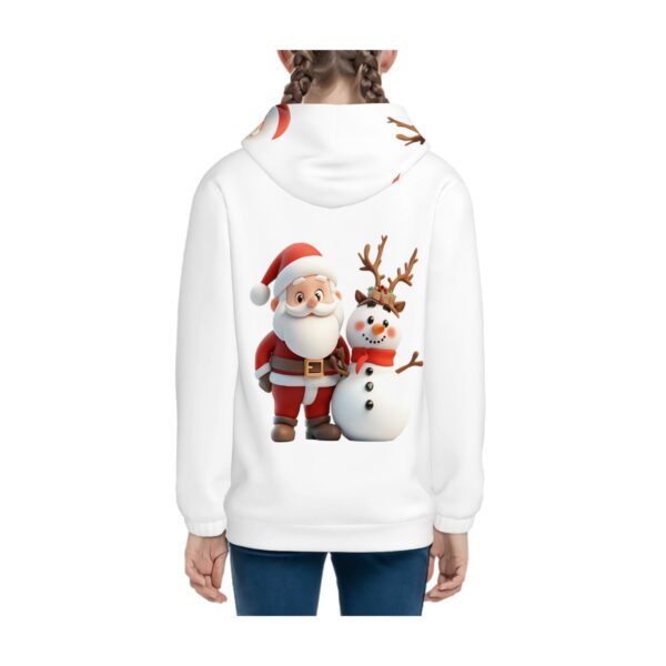 Cute Santa With Snowman Hoodies for Teens No Hood Cord - Image 3