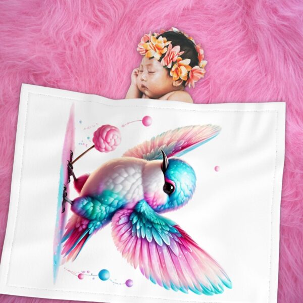 Colorful Sparrow Small Baby Blanket - Image 2