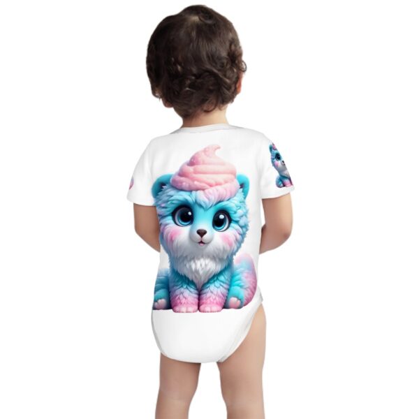 Fluffy Cute Cat Short Sleeve Onesie Customized Services - Image 4