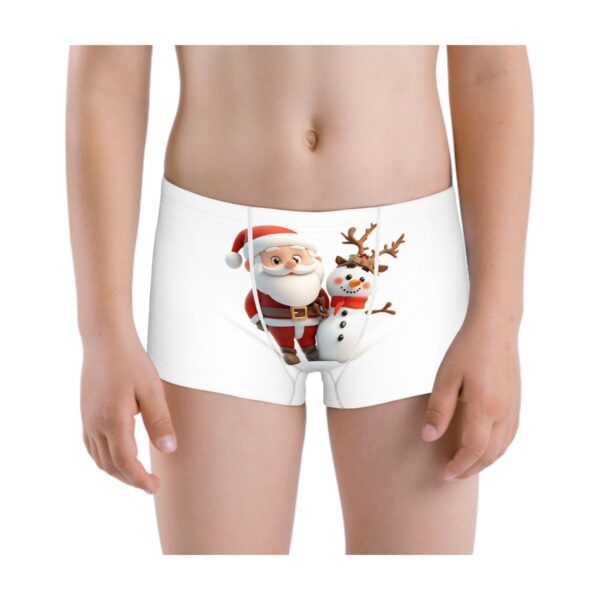 Cute Santa With Snowman Boys Boxer Briefs