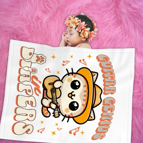 Guitar Genius Kitty Small Baby Blanket - Image 2