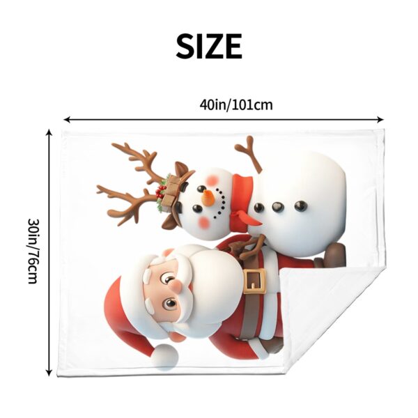 Cute Santa With Snowman Soft Plush Baby Blanket - Image 5