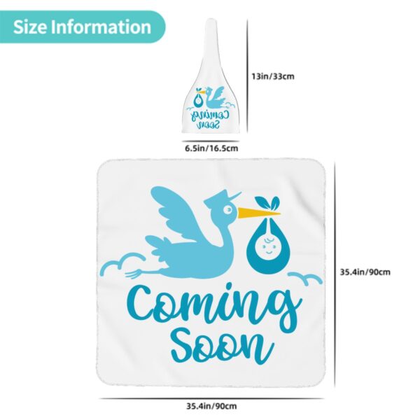 Baby Coming Soon Baby Swaddle Blanket & Beanie Hat Set - Image 3