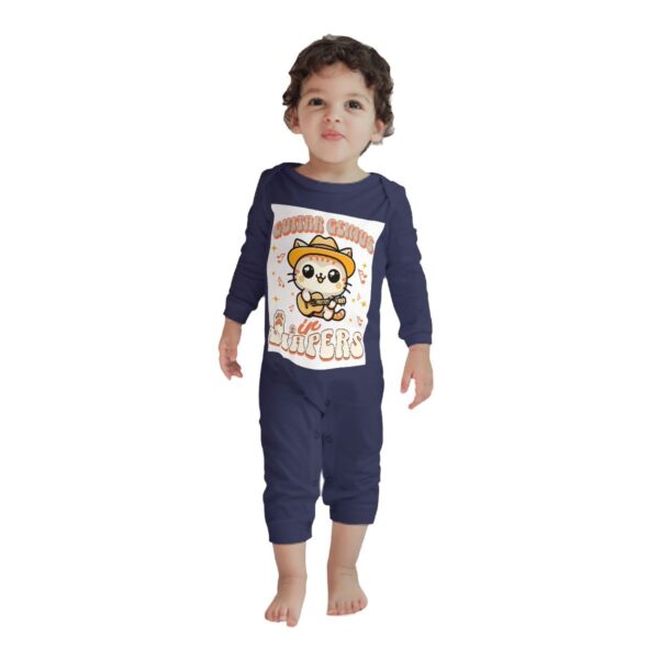 Guitar Genius Kitty Baby Long Sleeve Romper - Image 3