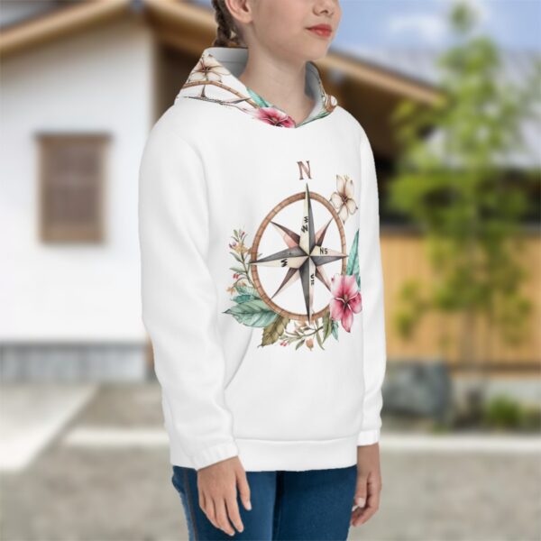 Floral Compass Youth Hoodies - Image 4