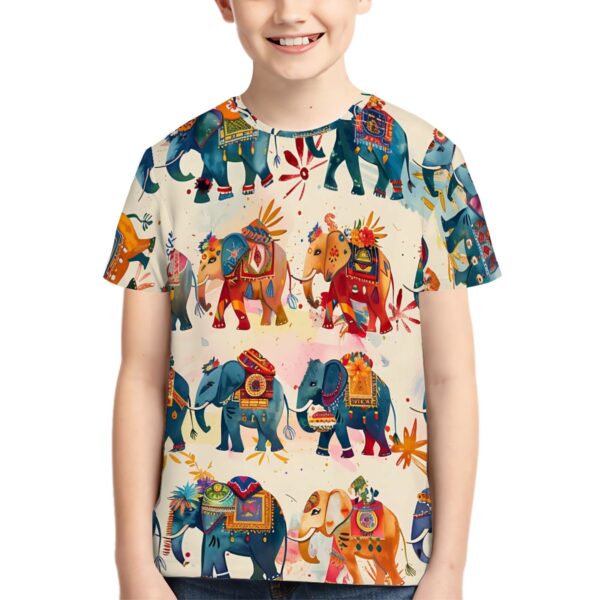 Boho Elephant T Shirts for Teens (Overall Design) - Image 3