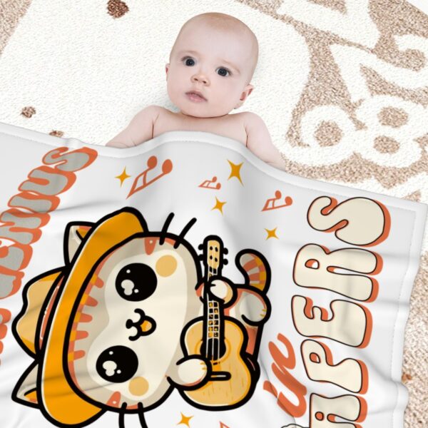 Guitar Genius Kitty Super Soft Plush Baby Blanket - Image 3