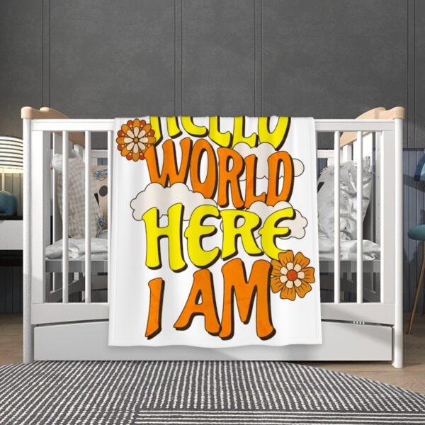 Hello World Super Soft Plush Baby Blanket - Image 2