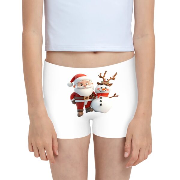 Cute Santa With Snowman Girls Boxer Briefs Underwear