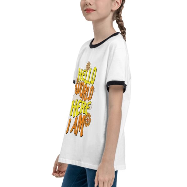 Hello World T Shirts for Teens with Black Border - Image 4