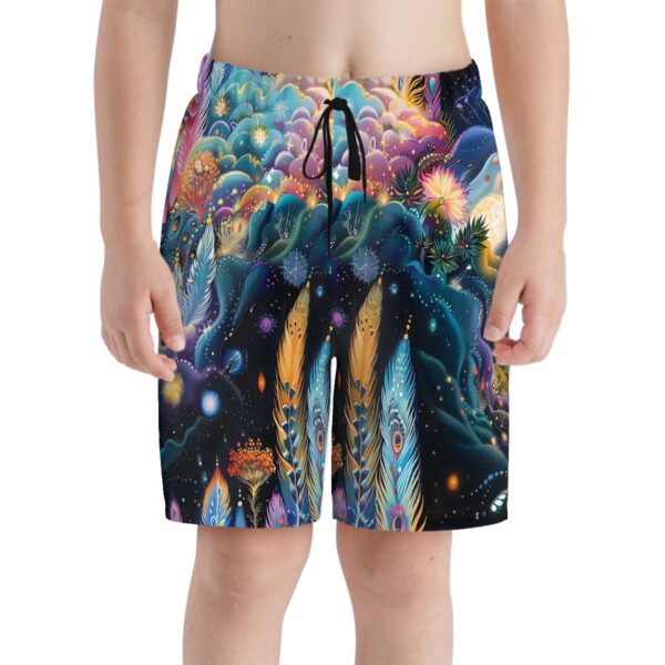 Boho Colorful Kids Swim Trunks - Image 4