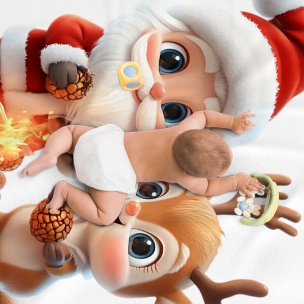 Cute Santa Large Baby Blanket - Image 4