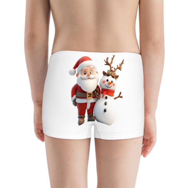 Cute Santa With Snowman Boys Boxer Briefs - Image 3