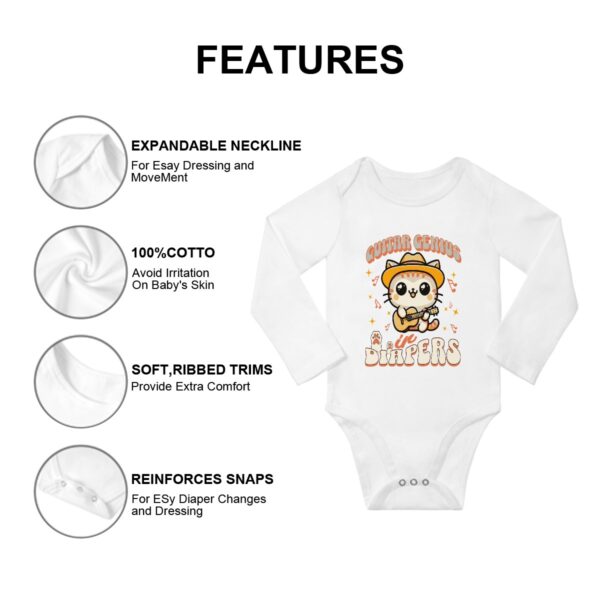 Guitar Genius Kitty Long Sleeve Onesies - Image 7