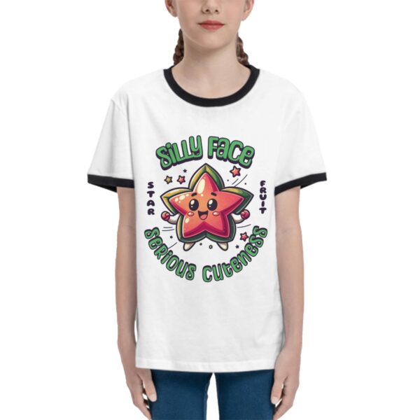 Hello Silly Face Star T Shirts for Teens with Black Border - Image 3