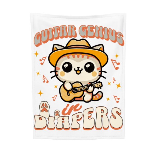 Guitar Genius Kitty Super Soft Plush Baby Blanket