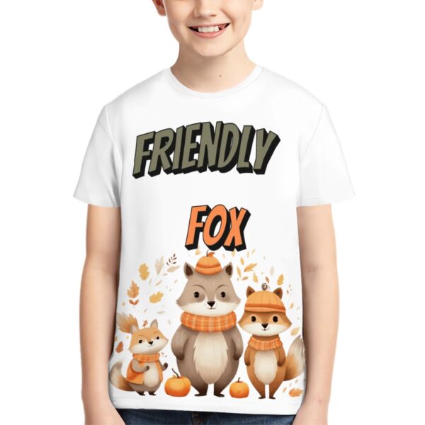 Christmas Friendly Fox T Shirts for Teens (Overall Design) - Image 3