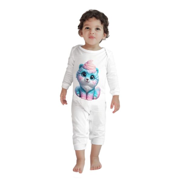 Fluffy Cute Cat Baby Long Sleeve Romper - Image 2